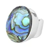 Round abalone shell gemstone ring 925 sterling silver jewelry wholesale rings handmade