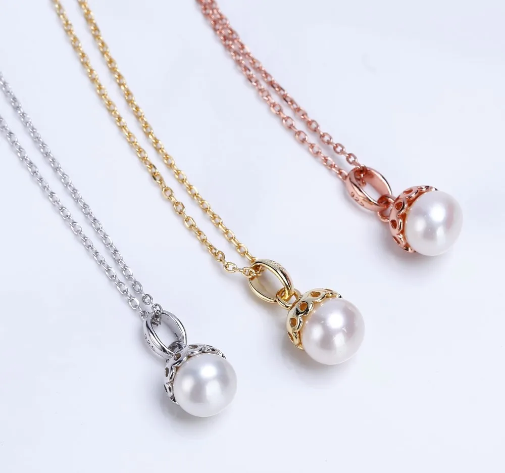 Free Sample 925 Sterling Silver Freshwater Pearl Pendant Necklace For ...