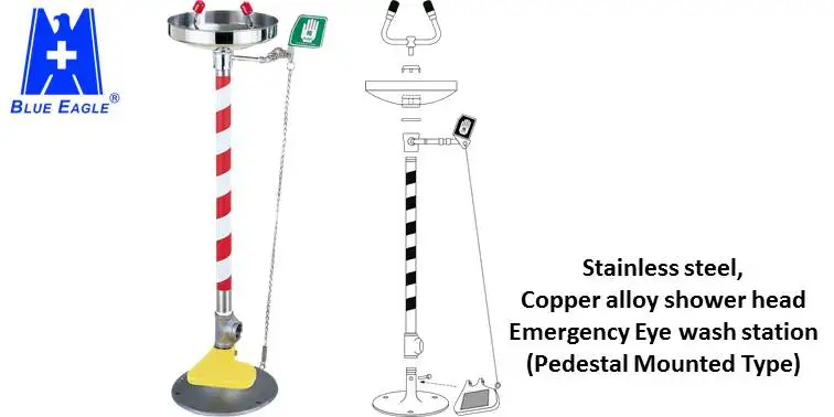 PPE Safety Pedestal Mounted emergency eye wash -1