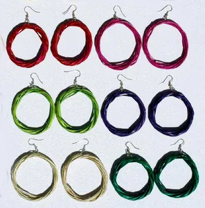 Round Color Woven Handmade Earrings Jewelry Wholesale Supplies