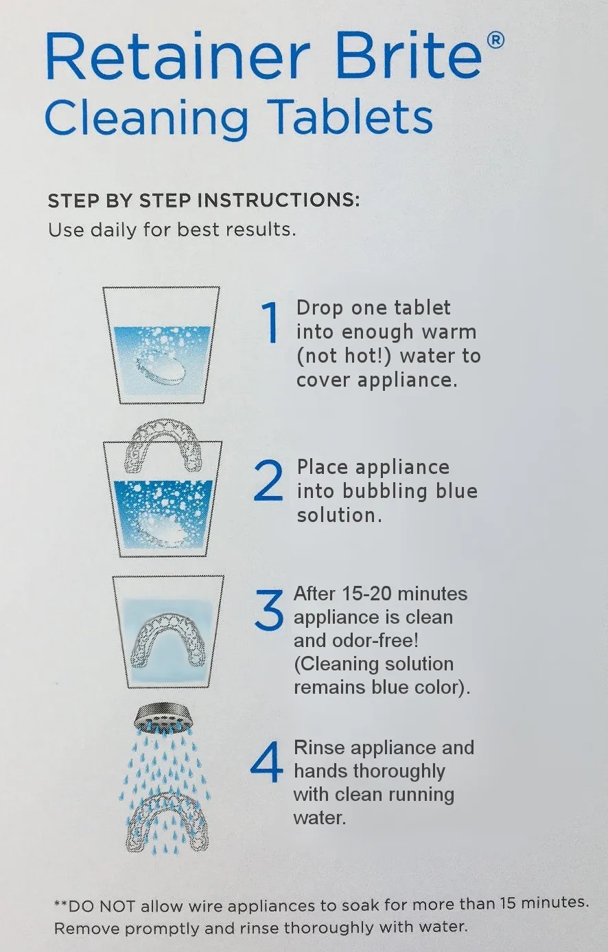 Dentsply Retainer Brite 96 Tablets 3 Months Supply Teeth Oral Care