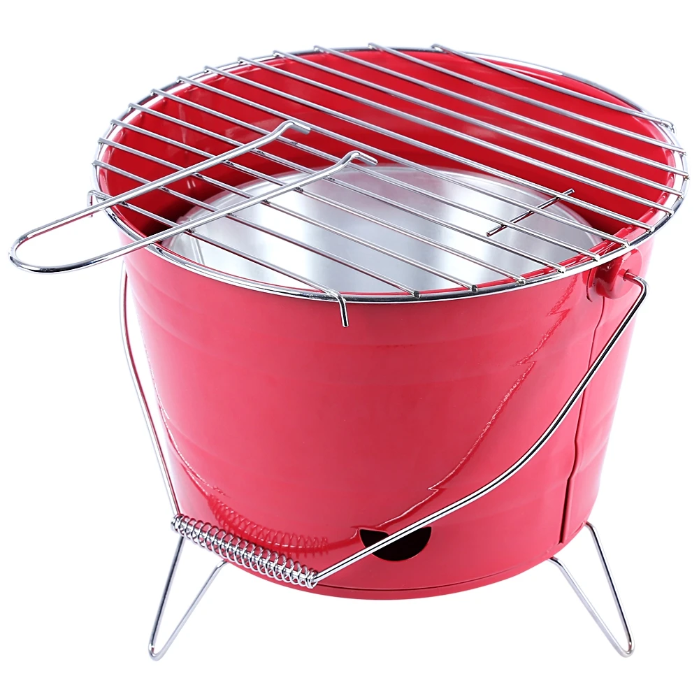 Garden Bbq Roasting Bucket Grill Coloful Barbecur Charcoal Grill Roasting Oven Mini Portable Bbq