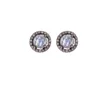 sterling silver 925 black finish pearl with diamond earring studs