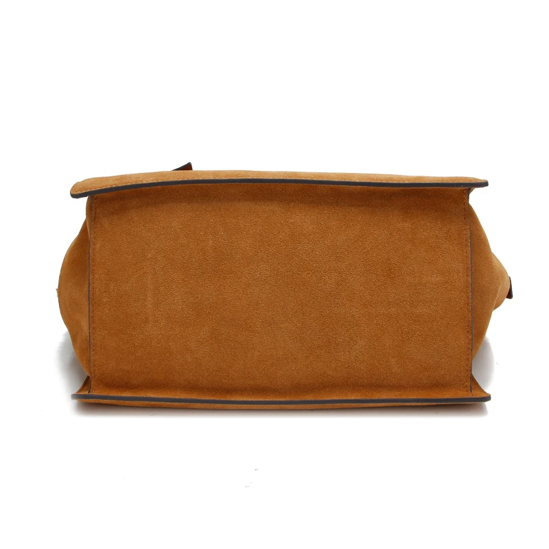 广州工厂 oem 100% 真牛皮绒面革女士手提包 2017