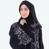 High Quality Computer machine embroidery floral design on tulle with colour neda fabric DUBAI FASHION LATEST DESIGN ABAYAS