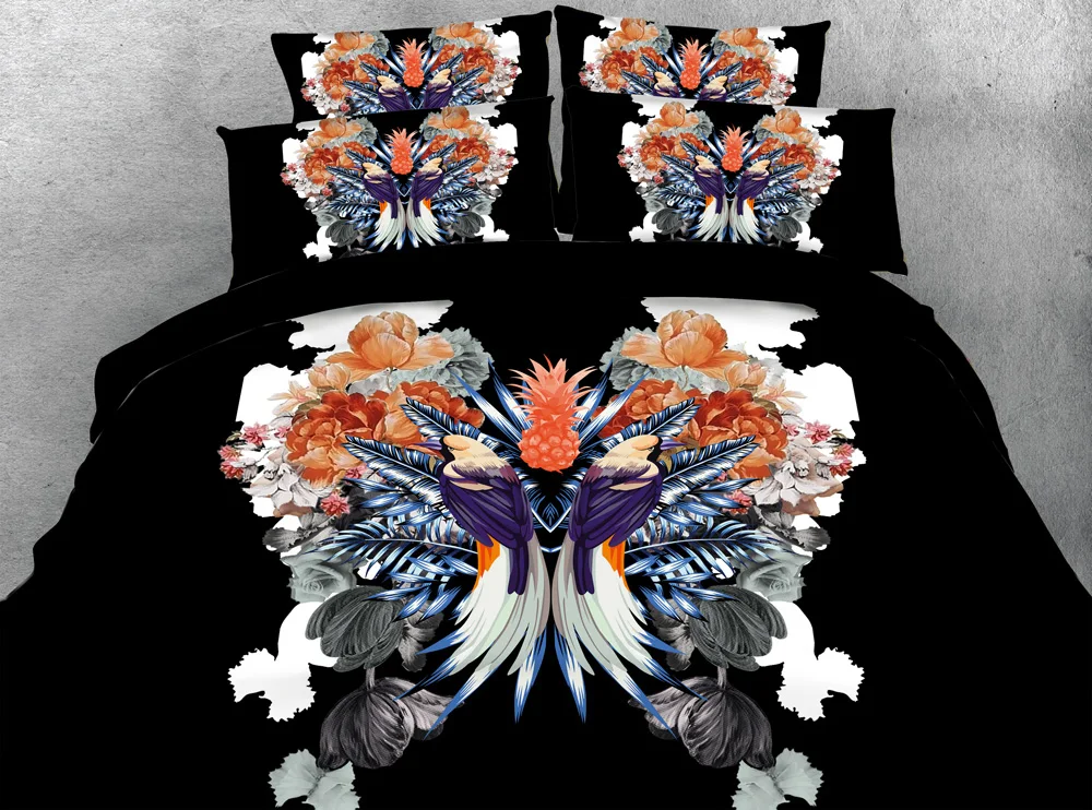 Latest Design Tropical Birds Of Paradise Hd Digital 3d Bed Set