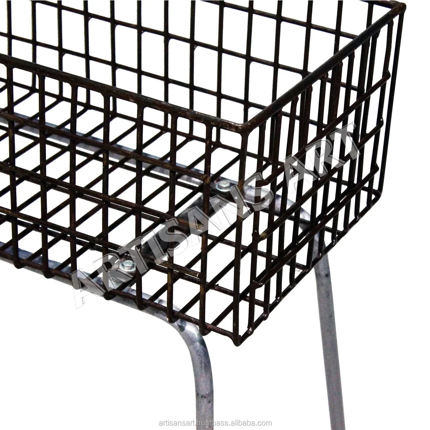 Vintage Rustic Metal Planters With Stands Industrial Iron Planters