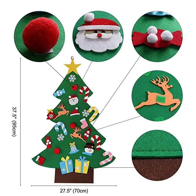 Felt Christmas Tree Fabric Advent Calendar 24 Days Countdown To Xmas