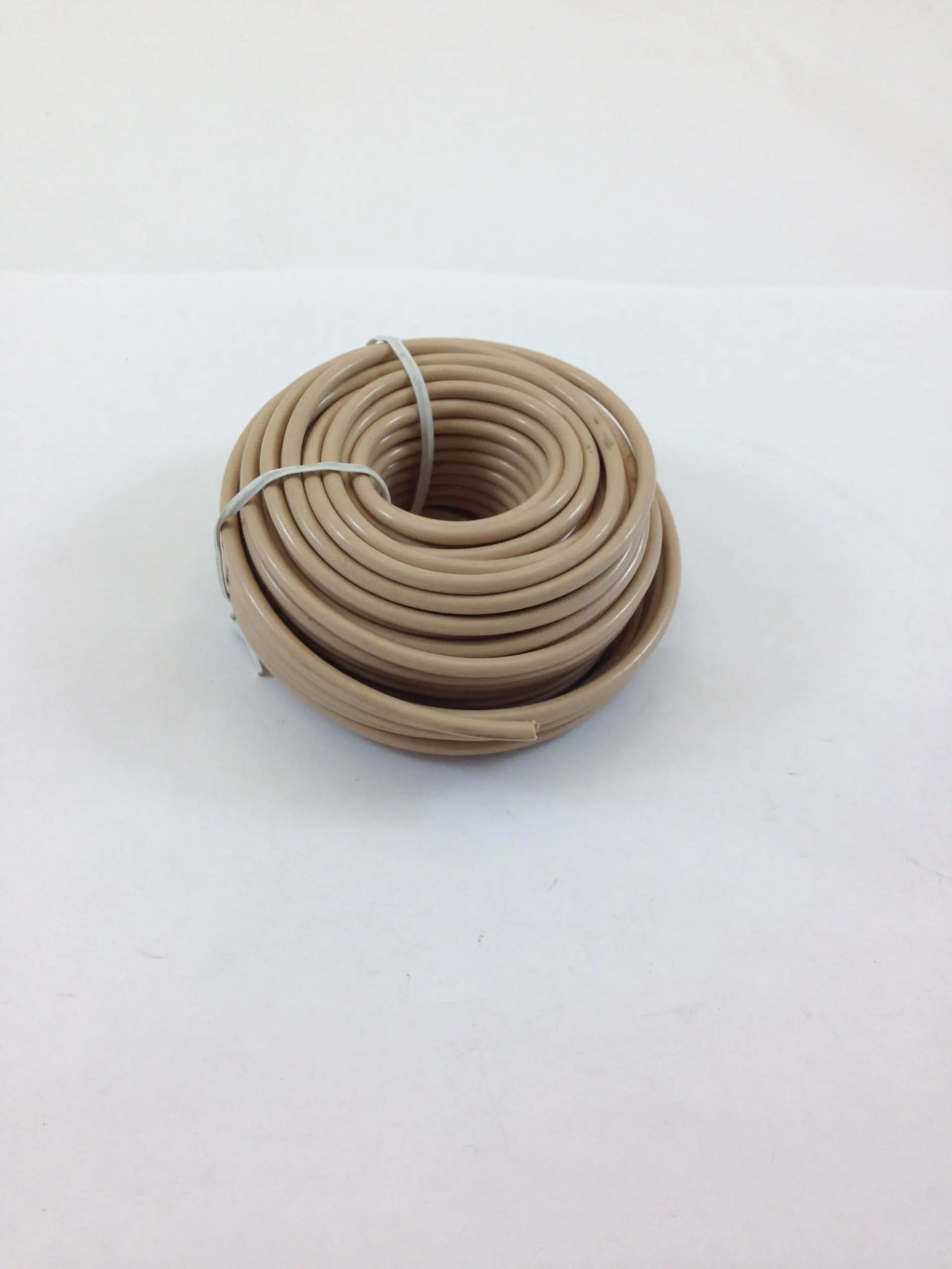 50' TELEPHONE STATION WIRE 24AWG 4 CONDUCTOR STRANDED, TAN PVC JACKET, 100% COOPER WIRE