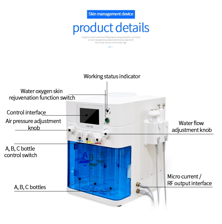 Korea 3 in 1 oxygen facial cleaning machine small bubble beauty instrument