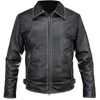 2017 fashion design wrinkled slim fit Genuine Leather jackets men with metal zippers cowhide leather, Sheep skin