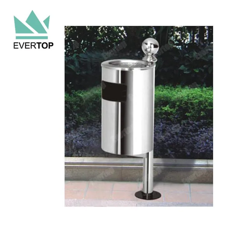 Da37l Pole Standing Stainless Steel Dustbin Outdoor Welldesigned