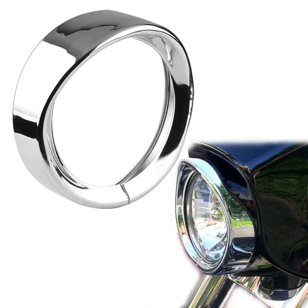 ROCCS 7Inch Harley Headlight Chrome Ring, 7" Motorcycle Headlight Trim Rings Decorate Ring For Harley Davidson 83-13 Touring Bikes, Road King 94-14 FLHR, 12-14 FLD, 86-14-FLST, 1PC