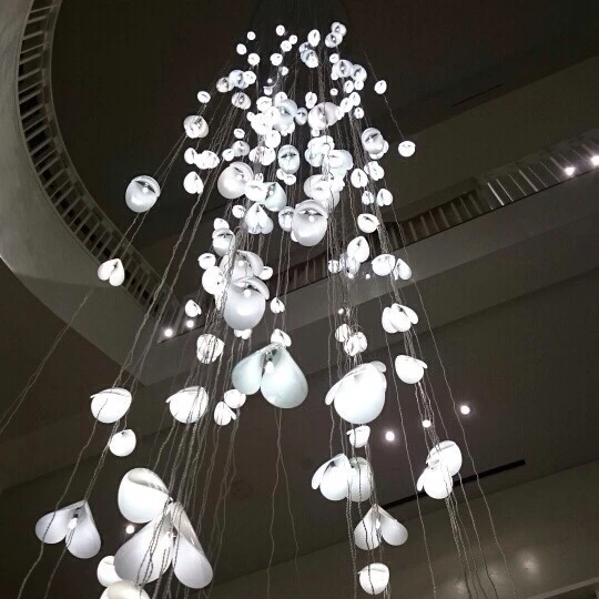 Modern Entrance Chandelier For High Ceiling White Ss