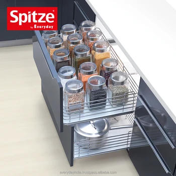 Stainless Steel Pull Out Basket Sliding Kitchen Storage Basket