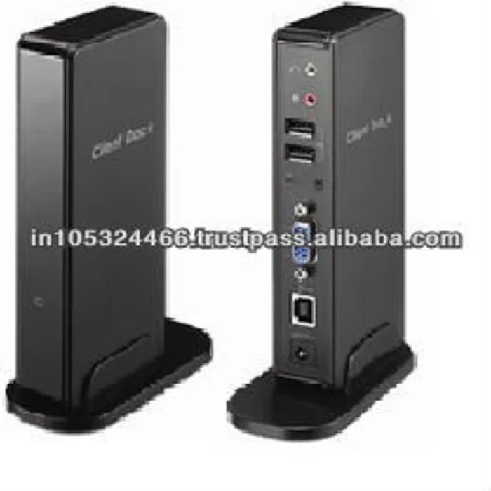 Side-by-side comparison of zero client (compact black box) and thin client (slightly larger with ports)