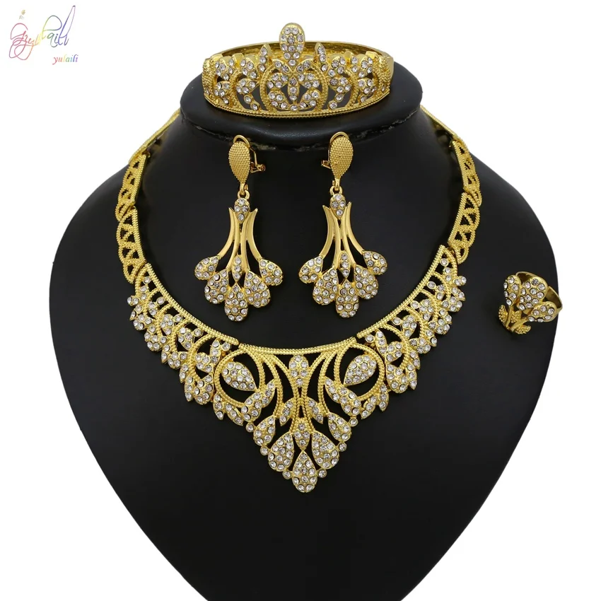 24k Gold Plated Fashion Jewelry Sets Of Imitation Wedding