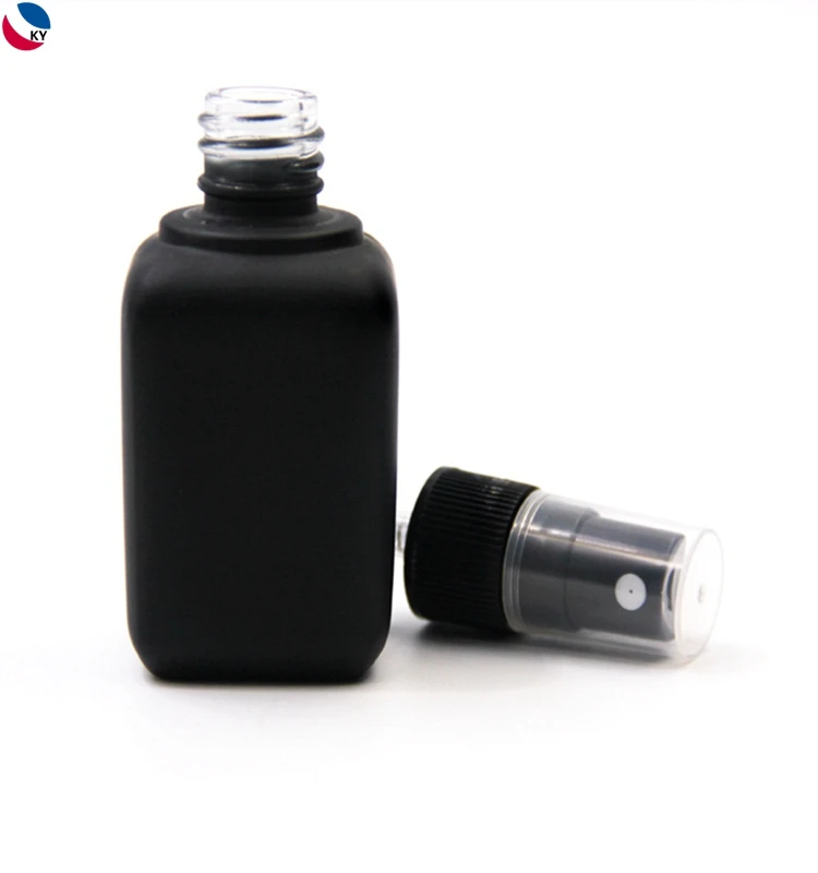 Download Cosmetic Pump Sprayer Square Black 1oz Spray Glass Bottles - Buy Square Black 50ml Spray Glass ...