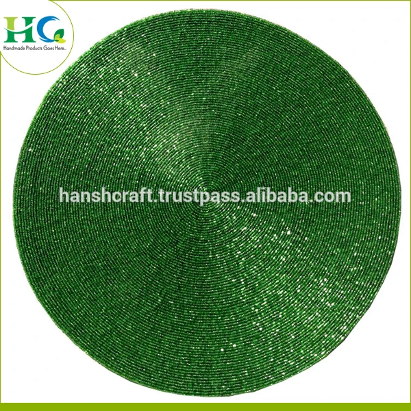 Placemats For Farmhouse Dining Table Square Beaded Placemats Handmade Glass Beaded Placemats