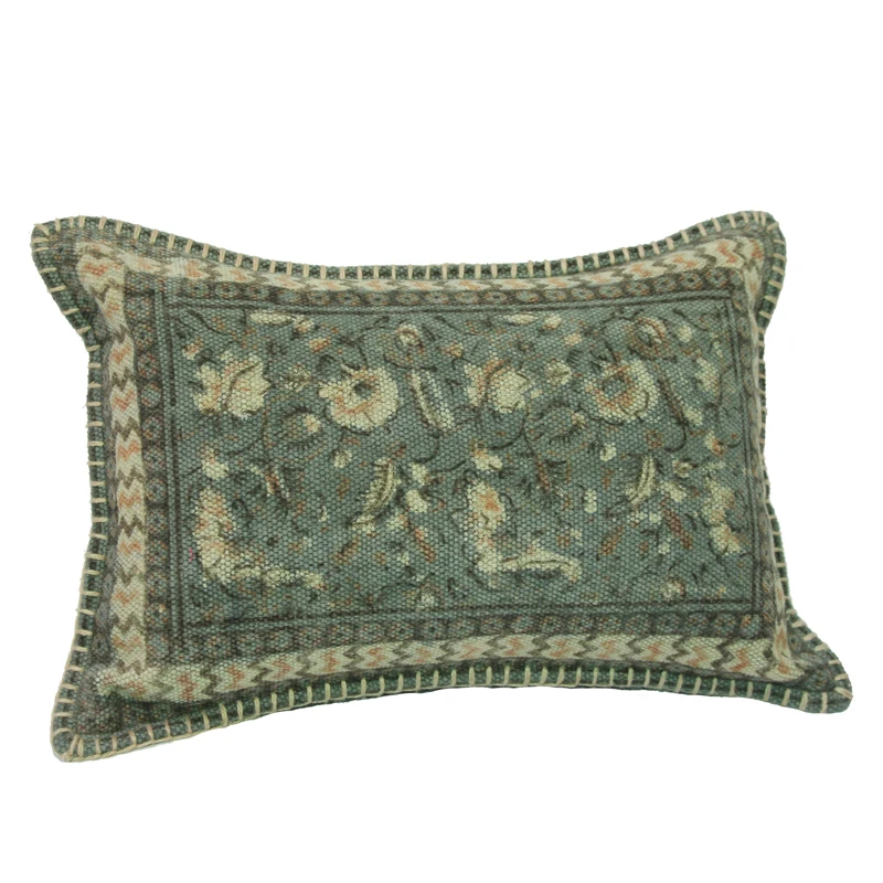 Block Printed Dhurries Rug Washable Throw Pillow Cover Buy
