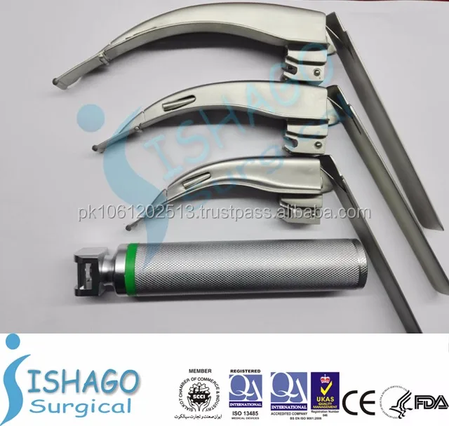 Flexible/mccoy Fiber Optic Laryngoscope Set,Stainless Steel