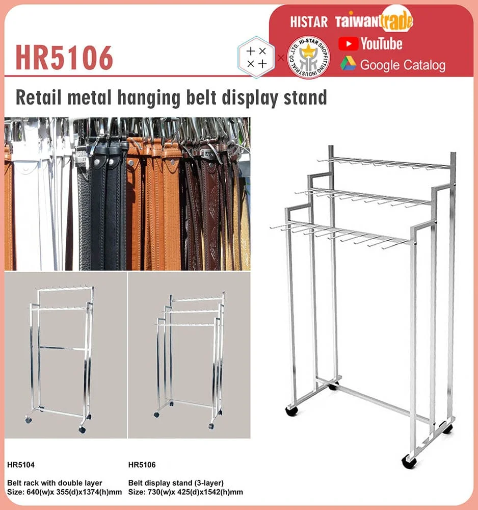 Metal Chrome Hanging Belt Display For Retail Buy Hanging Belt Stand