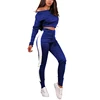 New Style Winter Clothes For Women Long Sleeve Crop Top Twp Piece Set