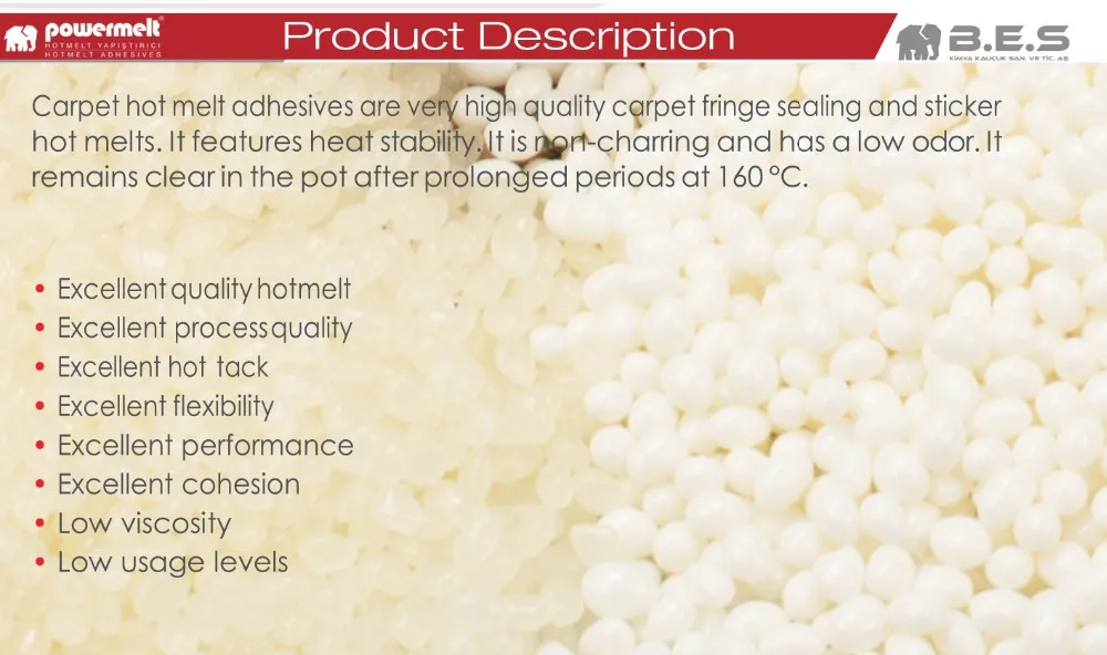 Hot Melt Adhesive For Carpet Side Bonding Hs 2773 High Grade Granules