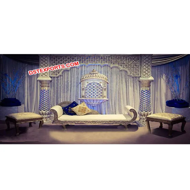 Royal Muslim Jhrokha Wedding Stage Set Royal Look Wedding Stage