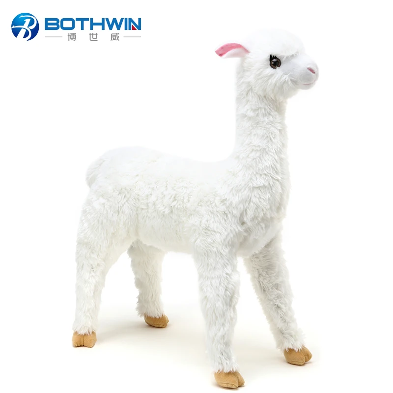 white stuffed llama