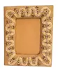Khaki color handmade recycled cotton paper batik print home decoration photo frame