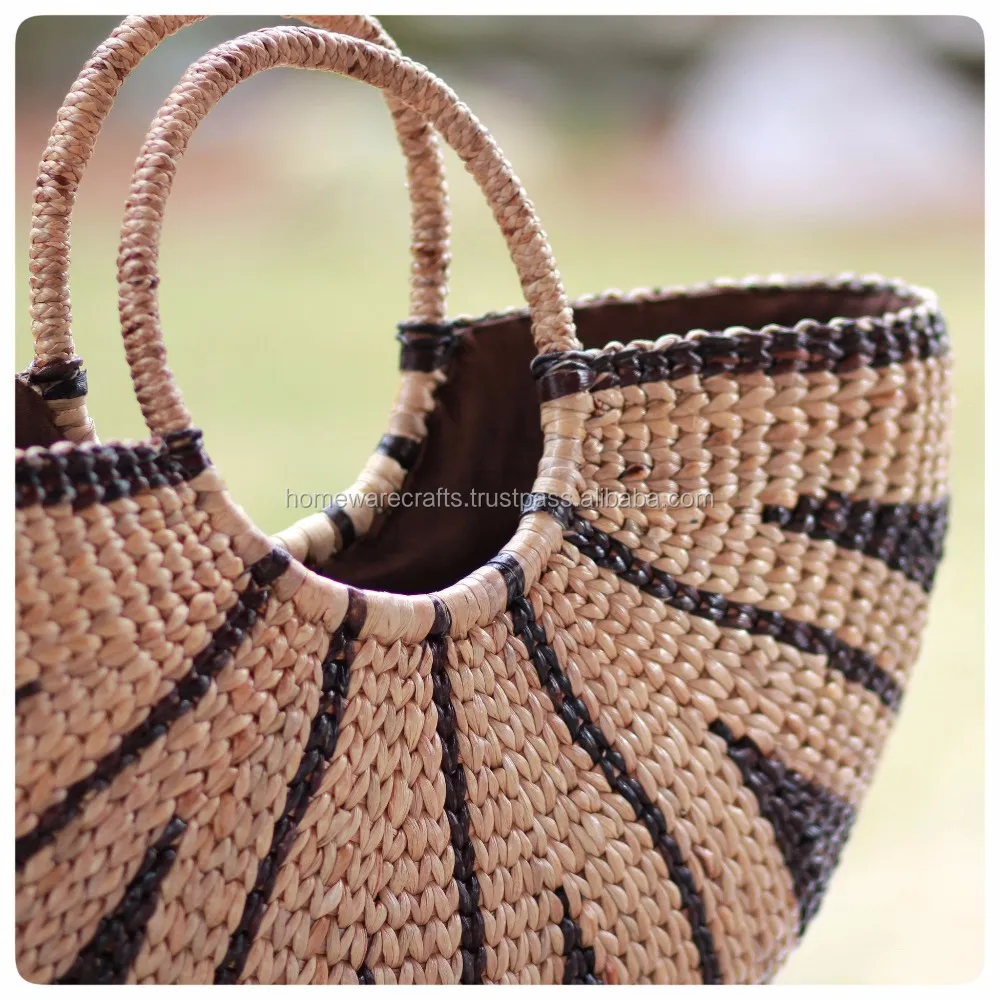 Eco-friendly Water Hyacinth Bag - Bali Craft Straw Handbag