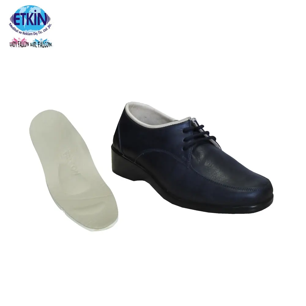 First Quality Navy Chef Shoes With Comfort Pure Leather Pu Outsole