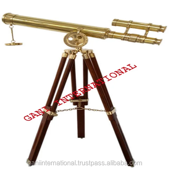Antique Nautical Decorative Vintage Telescope With Tripod Full Brass Telescope