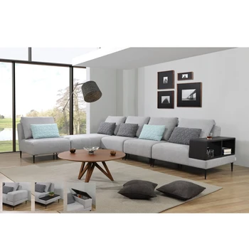 Soofie Modern Modular Shape Sofa With Cabinet Living Room