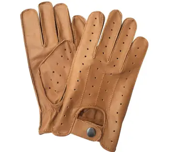 brown leather driving gloves