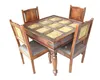 BRASS WORK SQUARE SHAPE DINING TABLE SET WITH 4 MATCHING CHAIRS
