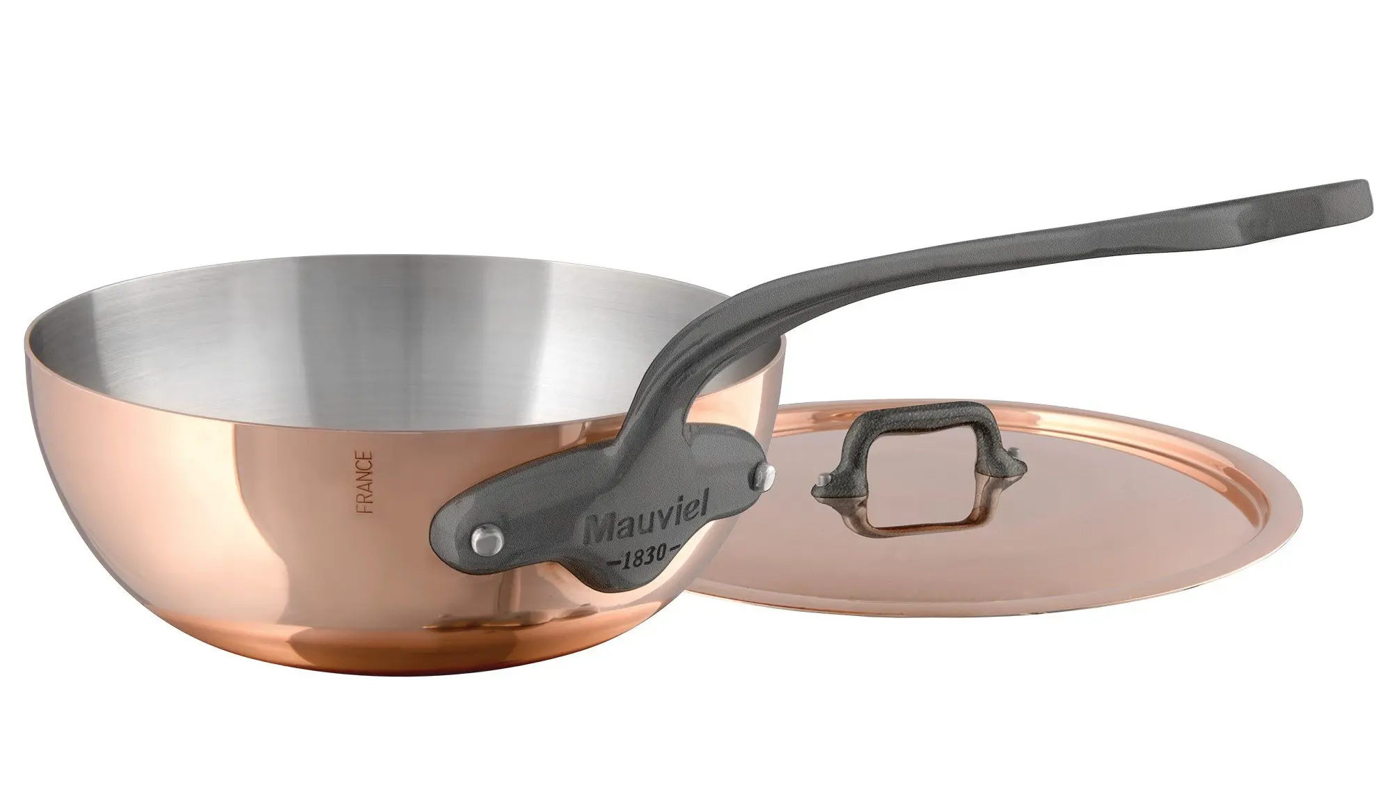 Mauviel Made In France MHeritage Copper 150s 6137.35 13.7-Inch Paella Pan with Cast Stainless Steel Handle