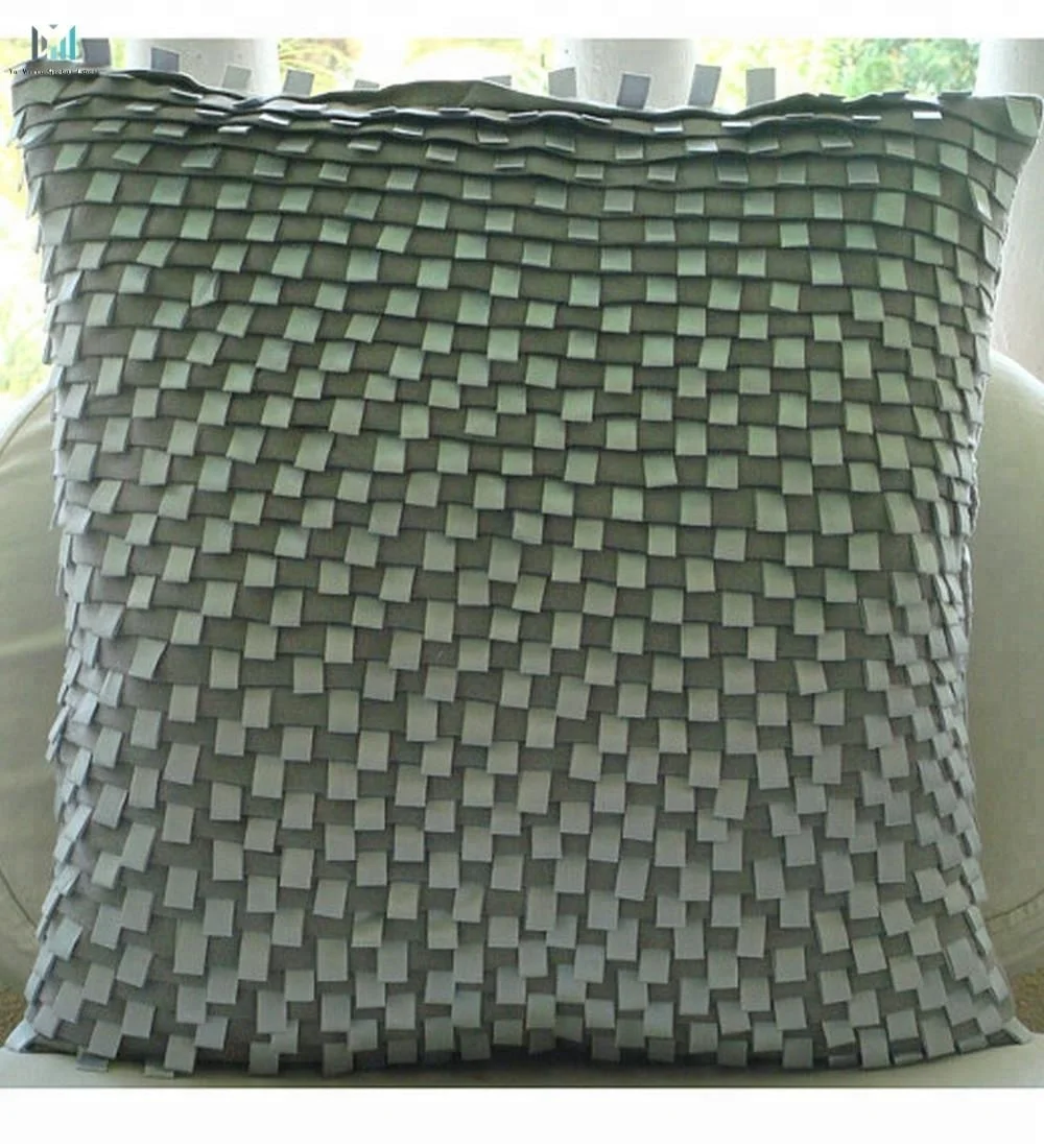 Home Decor Silver Gray Lining 26x26 Suede Euro Pillow Cover With