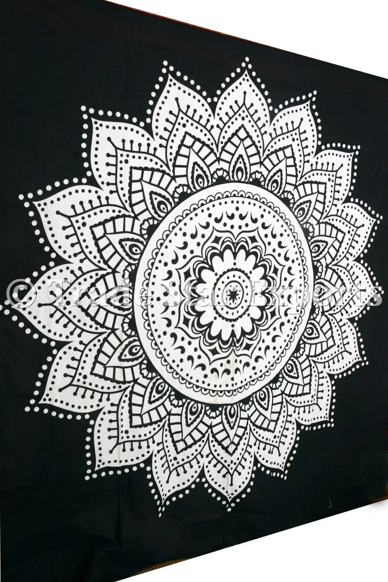 印度莲花曼陀罗墙挂女王波西米亚海滩扔民族床罩