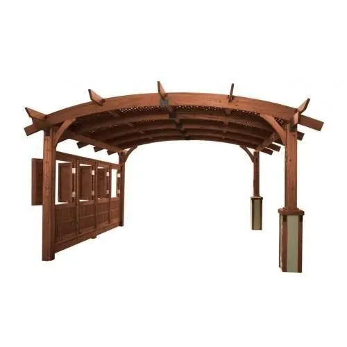 Wood Pergola Kits Find Deals On Line At Get Quotations 16 X Sonoma Arched Wood Pergola With Lattice Roof Privacy Wall