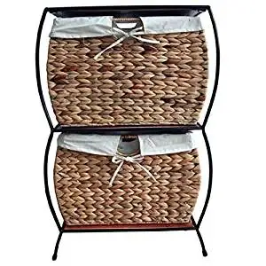 2 Drawers File Cabinet in Brown and Brown Finish, Office Furniture, Cotton and Metal Cabinet, Office Library, Home/Office Organizer, Bundle with Expert Guide "Quality in Our Life"