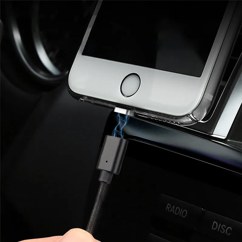 Nylon Braided Magnetic 2 in 1 usb charging cable rock usb cable rende charging cable for iphone 7 android - ANKUX.COM