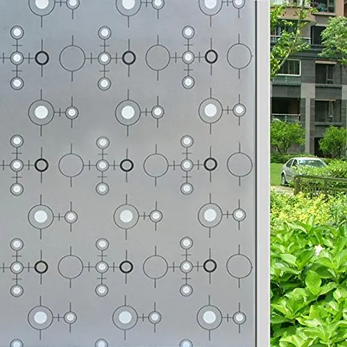 Decorative Window Film No Glue Bathroom Glass Film for Kitchen//Sliding Door Soqool Static Cling Window Privacy Film 1 Roll,17.7x 78.7 Heat//UV Control Privacy Vinyl Film