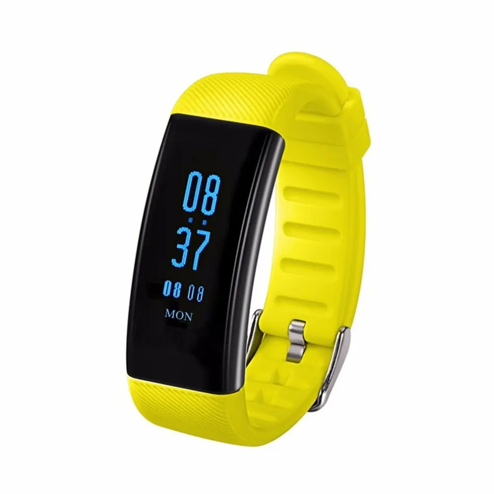 Fitness Tracker Watch PPG Blood Pressure Heart Rate Real-time Monitoring Swimming Count Calories Pedestrips Mileage Tracks Touchscreen Skin-Friendly Material Strap IP68 Waterproof (yellow)