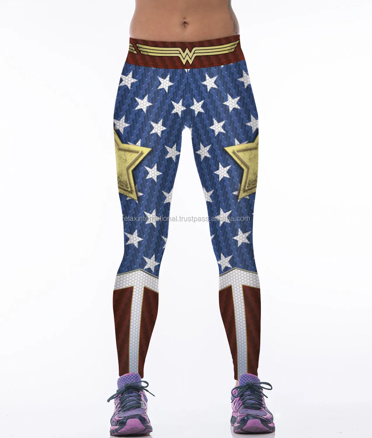 Source Wonder Woman-mallas deportivas para Leggings ajustados con diseño de bandera de EE. UU. on m.alibaba.com
