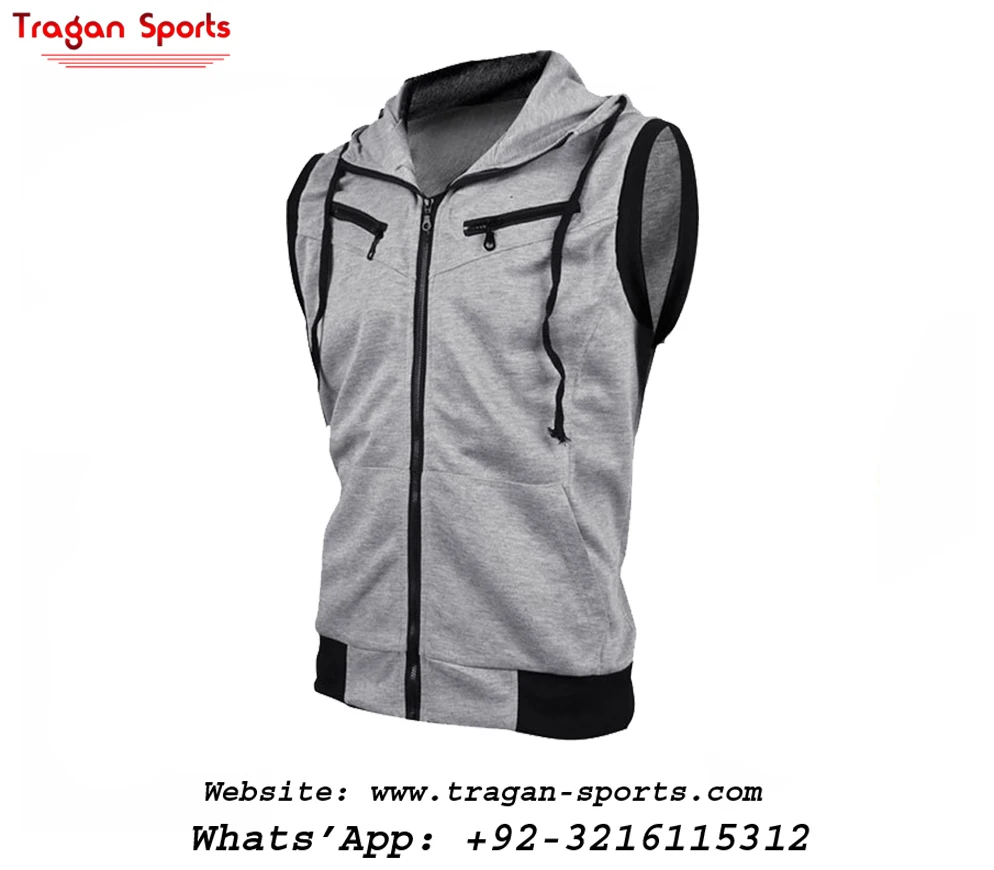 sleeveless zipper hoodie