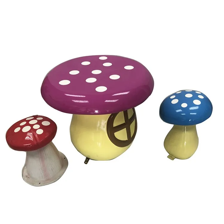 Mushroom Table And Stool Set Garden Fiberglass Decoration Buy Garden