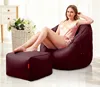 600D PVC Cover Material Round Shape PU Leather Bean Bag Chair Design