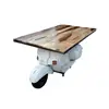 indian scooter base indian wood industrial personally crafted classic rich look dining table